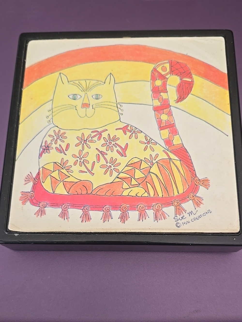 Handcrafted Cat Art Box